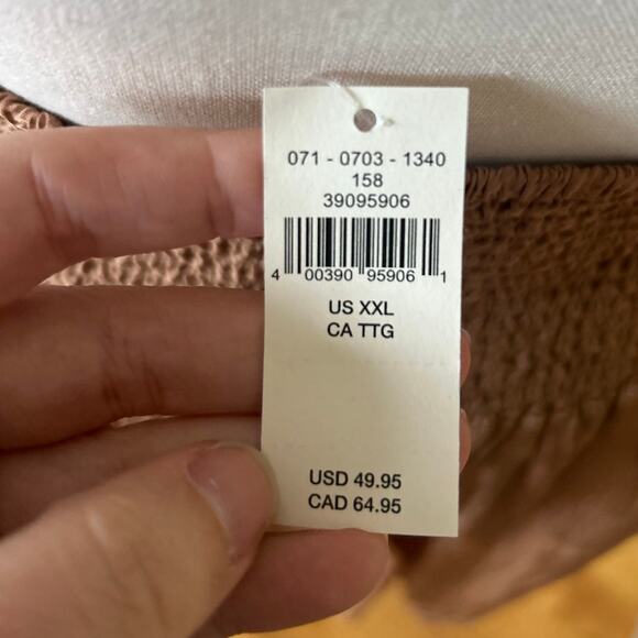 NWT Aerie Light Brown Satin Ruched Tie Mini Skirt Whimsygoth Y2K Coquette - Picture 5 of 7